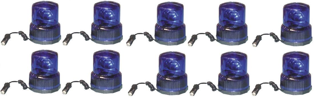 10 Gyrophares electrique magnetique 12v 25w bleu girophare aimante feu lumineux tournant rotatif aimant ECLATS DESTOCKAGE