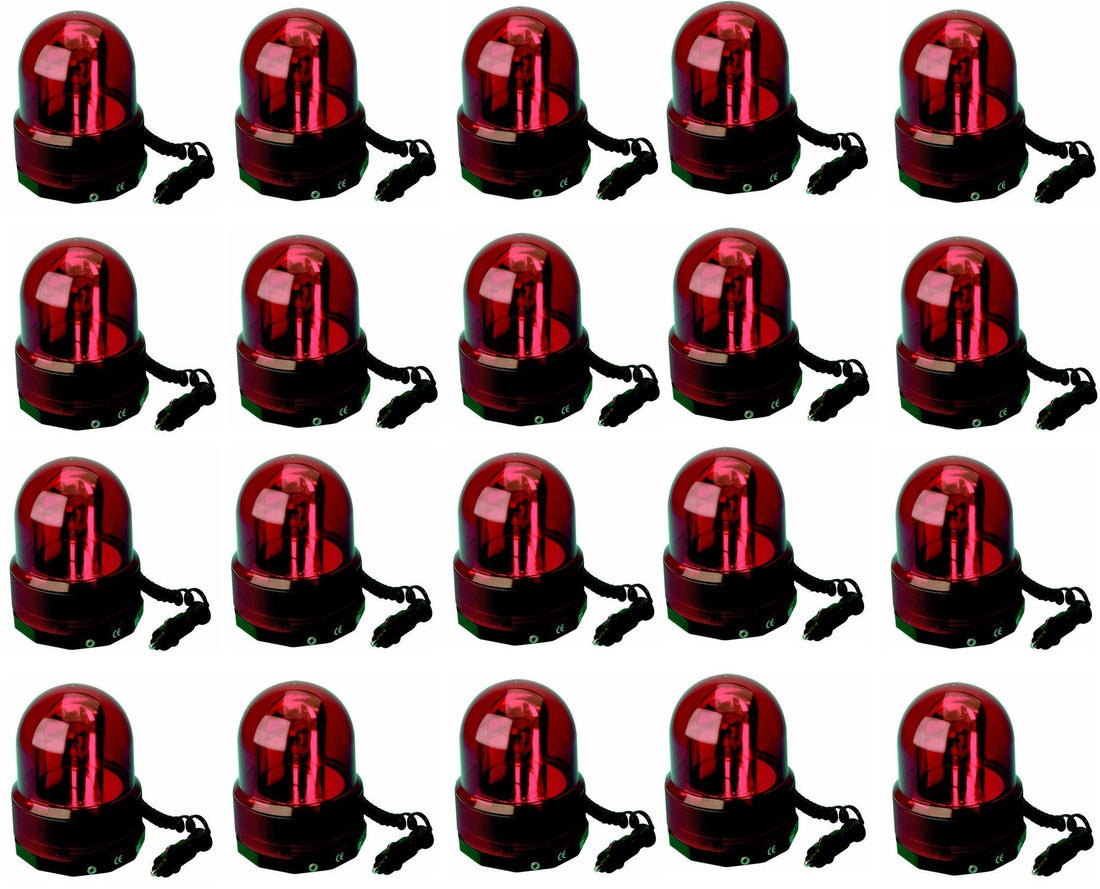 20 Gyrophares electrique magnetique 12v rouge girophare feu tournant lumineux rotatif aimantee aimant ECLATS DESTOCKAGE