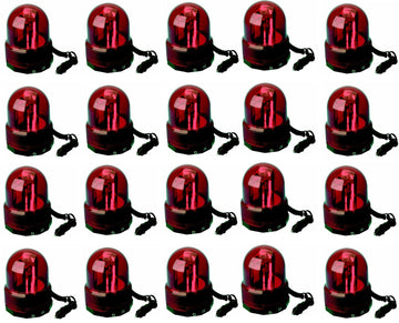 20 Gyrophares electrique magnetique 12v rouge girophare feu tournant lumineux rotatif aimantee aimant ECLATS DESTOCKAGE
