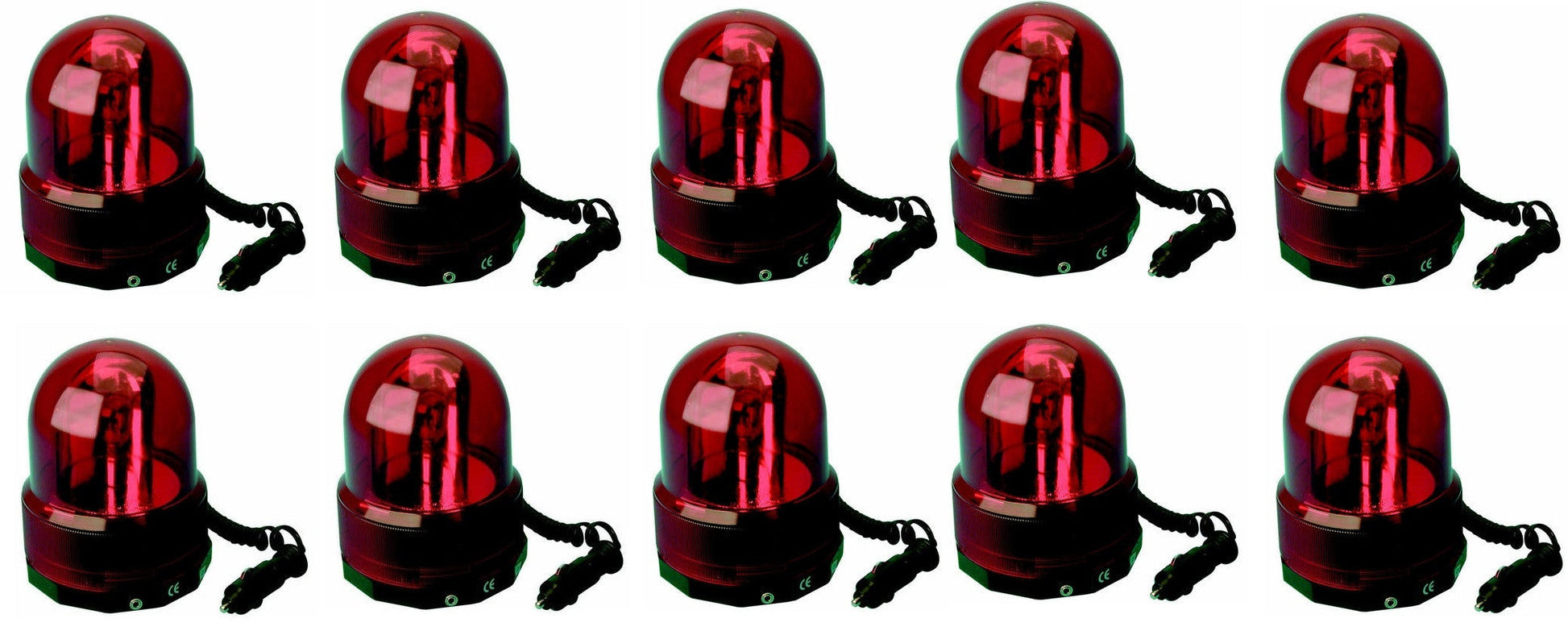 10 Gyrophares electrique magnetique 12v rouge girophare feu tournant lumineux rotatif aimantee aimant ECLATS DESTOCKAGE