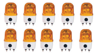 10 Gyrophares etanche fixe 24v 10w ambre ip 65 (fixation par vis) girophare orange 24vcc ECLATS DESTOCKAGE
