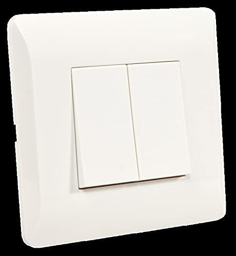 Interrupteur encastre double allumage 10a blanc 2200w electricite ECLATS DESTOCKAGE