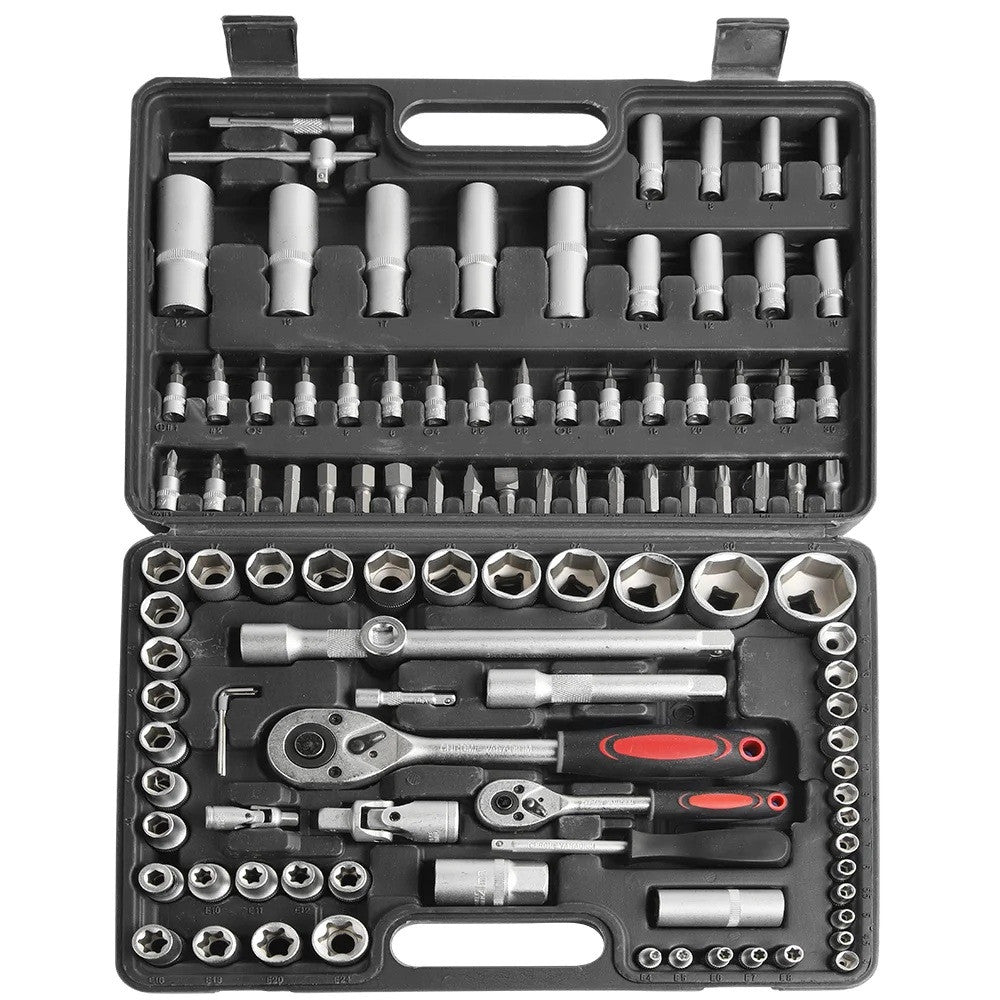 Jeu clés à douille outils réparation automobile cliquet embout tournevis 108pcs ECLATS DESTOCKAGE