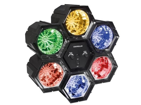 Jeu de lumiere modulaire 47w 6 lampe 220v 3 canaux eclairage VDLL6RL2 ECLATS DESTOCKAGE