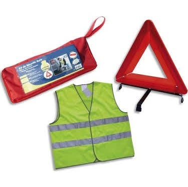 Kit de securite voiture triangle avec gilet fluo XL ECLATS DESTOCKAGE