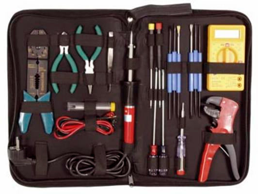 Kit outillage 19pcs fer à souder pince coupante sertir dénuder multimètre tournevis/testeur vtset26 5410329345020 ECLATS DESTOCKAGE