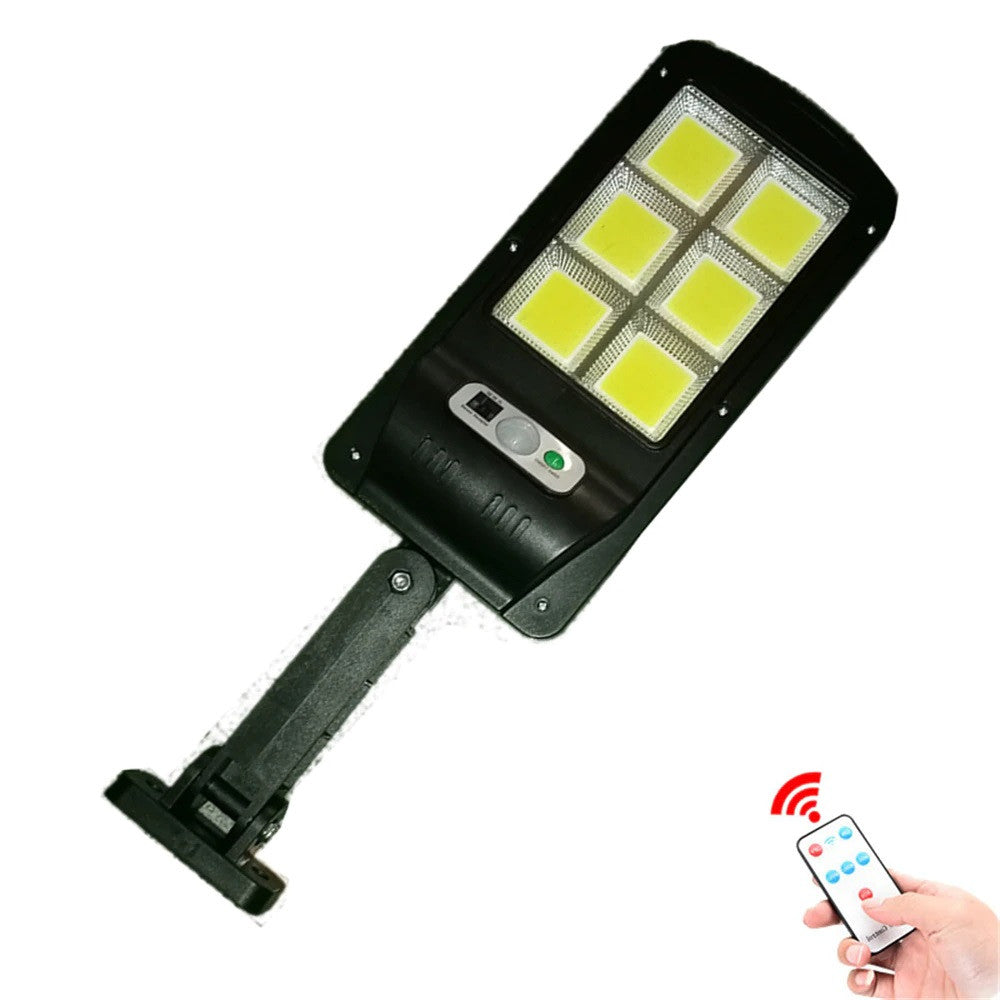 Lampe solaire 120COB de rue avec detecteur présence capteur de mouvement étanche ECLATS DESTOCKAGE