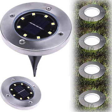 Lampe solaire enterrée 8 led Projecteur de jardin etanche pelouse chemin patio parc balcon - ECLATS DESTOCKAGE