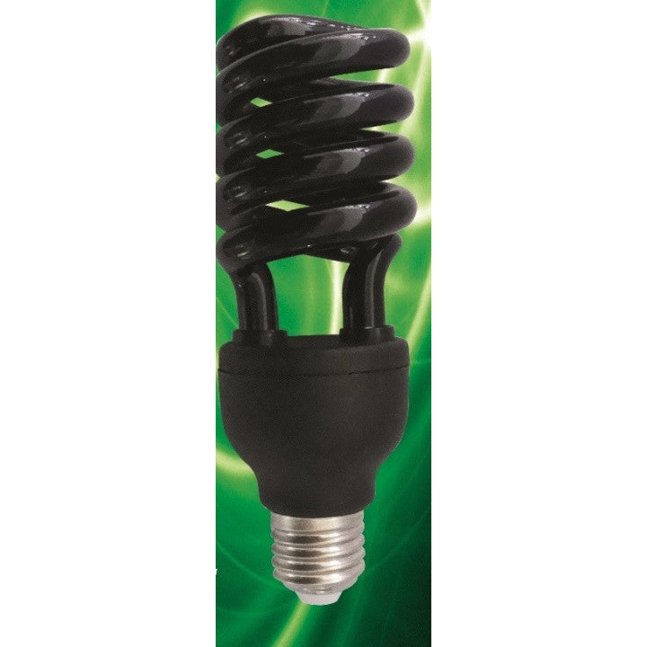 Lampe uv lumiere noire e27 t4 spirale 25w  75w 220v compatible 20w fluocompacte 240v ultraviolet - ECLATS DESTOCKAGE