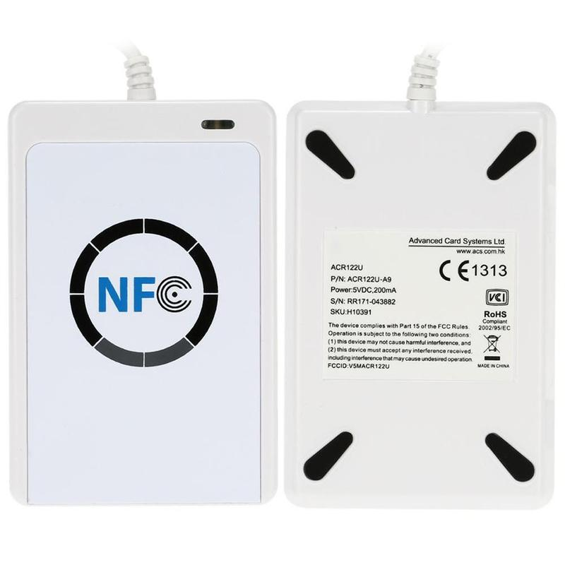 Lecteur enregistreur acr122u pour badges cartes a puces 13.56 MHz SmartCard sans contact USB graveur Rfid Nfc ECLATS DESTOCKAGE