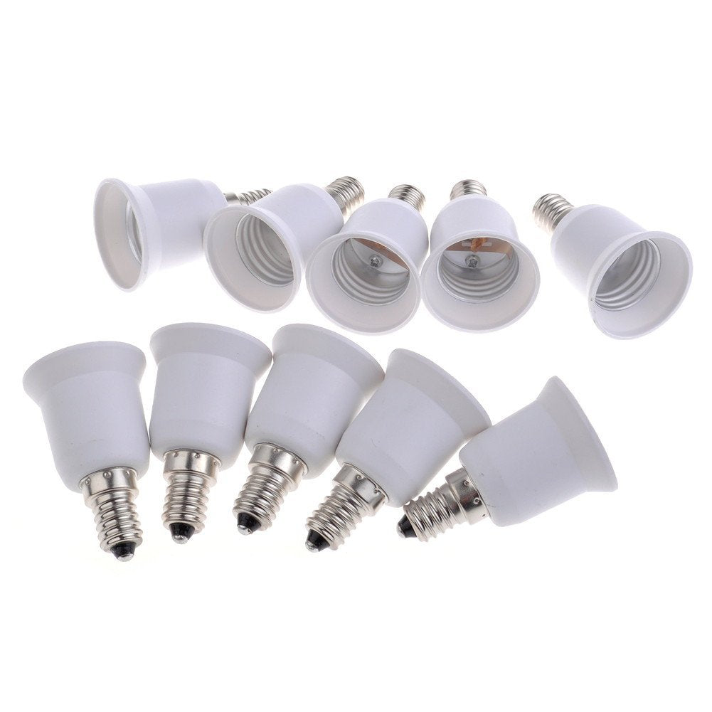 Lot de 10 Adaptateur convertisseur e14 mâle vers e27 femelle douille lampe ampoule led ECLATS DESTOCKAGE