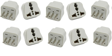 Lot de 10 Adaptateur voyage italie uruguay vers prise europe convertisseur fiche electrique - ECLATS DESTOCKAGE
