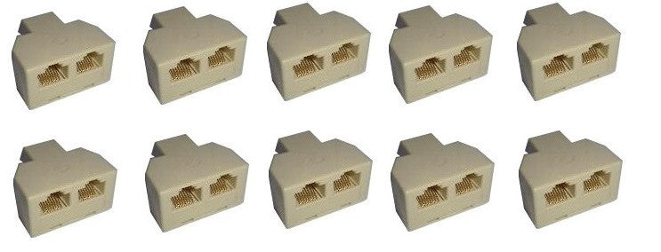 Lot de 10 adaptateurs 8p8c rj45 femelle 2 x rj45 femelle doubleur dedoubleur modulaire ECLATS DESTOCKAGE