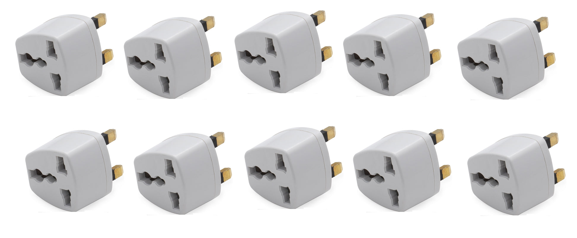Lot de 10 adaptateurs secteur gb voyage uk prise electrique europeenne vers fiche anglaise - ECLATS DESTOCKAGE