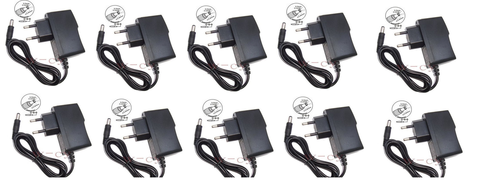 Lot de 10 Alimentation ac dc 110v 220v vers 12v adaptateur 1a 0.5a 0.8a 0.7a 0.9a - ECLATS DESTOCKAGE