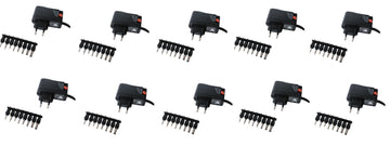 Lot de 10 alimentations universelles 110v 220v 10w 1.5a 3v 4.5v 6v 7.5v 9v 12v compacte secteur ECLATS DESTOCKAGE