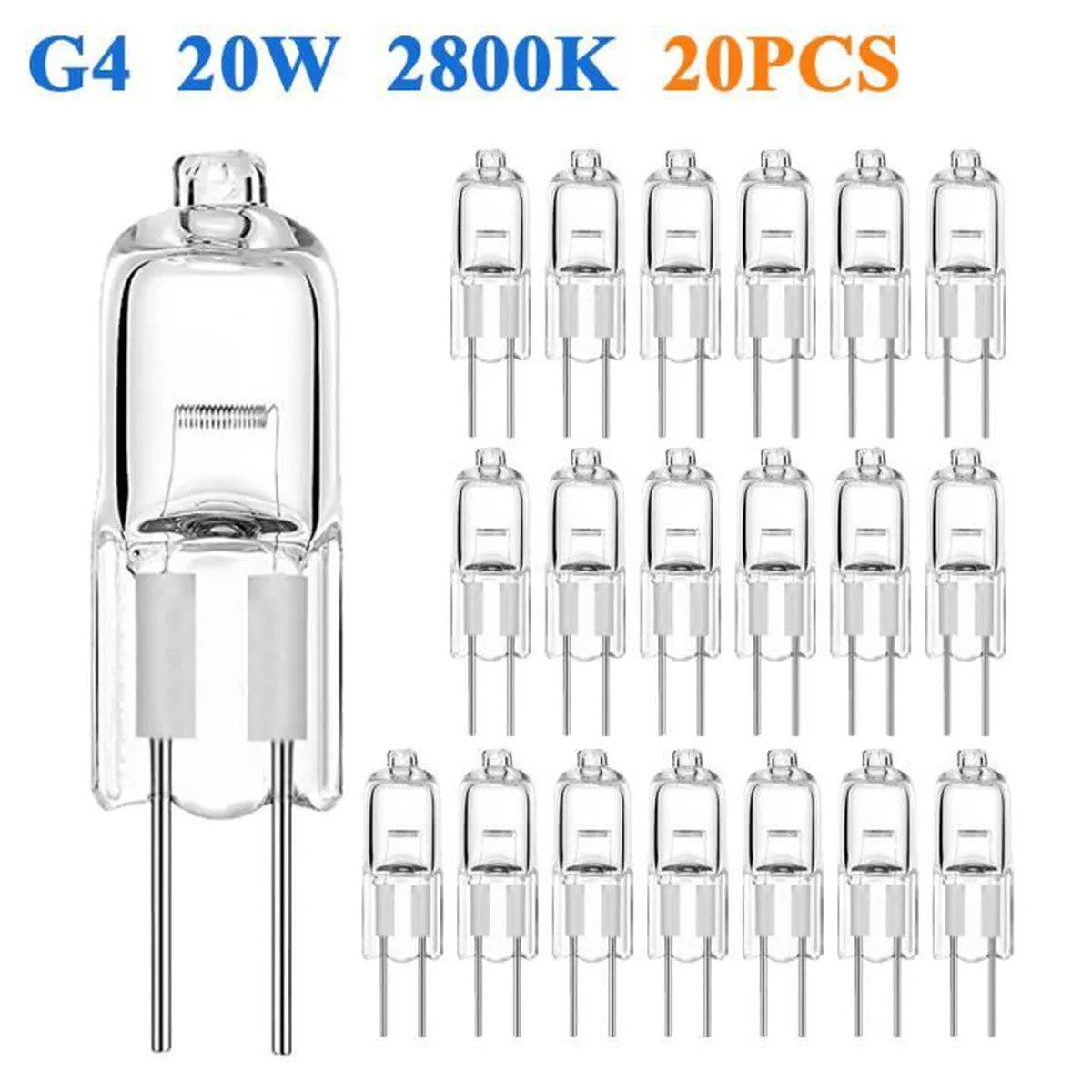 Lot de 20 ampoules halogènes g4 20 w 12 v long life lamp ECLATS DESTOCKAGE