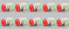 Lot de 10 boutons arrêt d’urgence no nf coup de poing 22mm bpr22 pour boit1