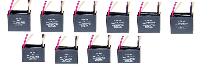 Lot de 10 Condensateurs cbb61 3uf 450v 3mf 3 mf micro farad 50/60hz condo demarrage moteur - ECLATS DESTOCKAGE
