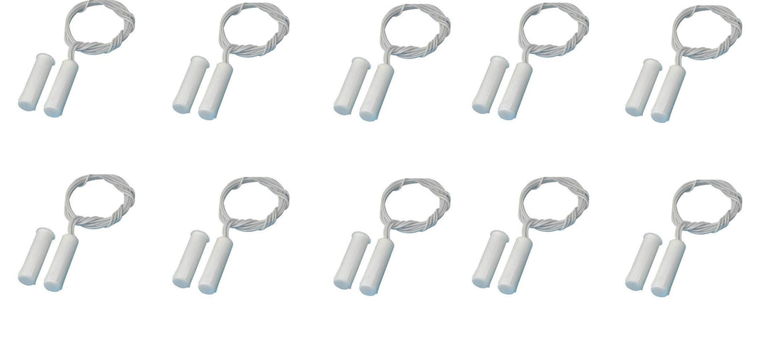 Lot de 10 contacts nf encastrable 9mm blanc 2 fils etecteur ouverture capteur magnetique pour alarme ECLATS DESTOCKAGE