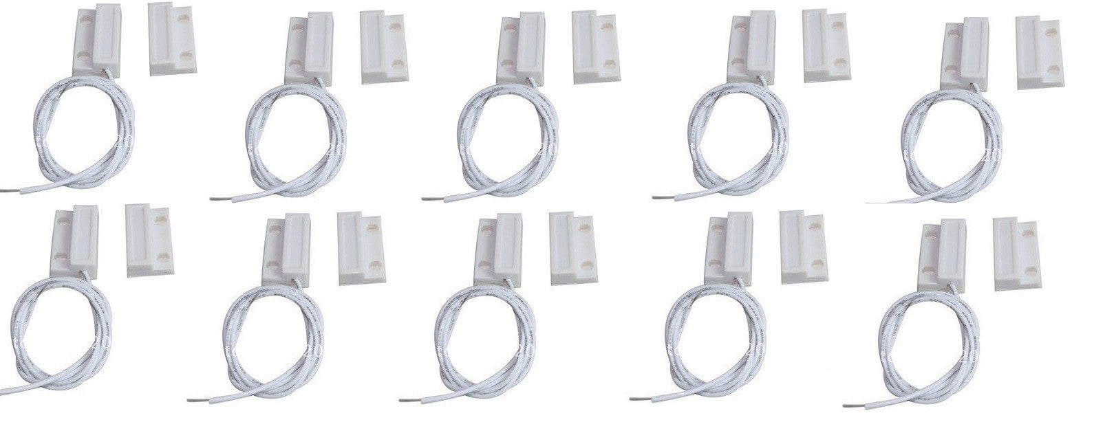 Lot de 10 contacts nf saillie 23mm blanc detecteur ouverture 114ms capteur magnetique pour alarme - ECLATS DESTOCKAGE