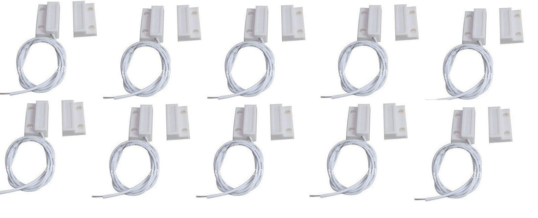 Lot de 10 contacts nf saillie blanc 23mm detecteur ouverture 114ms capteur magnetique pour alarme ECLATS DESTOCKAGE