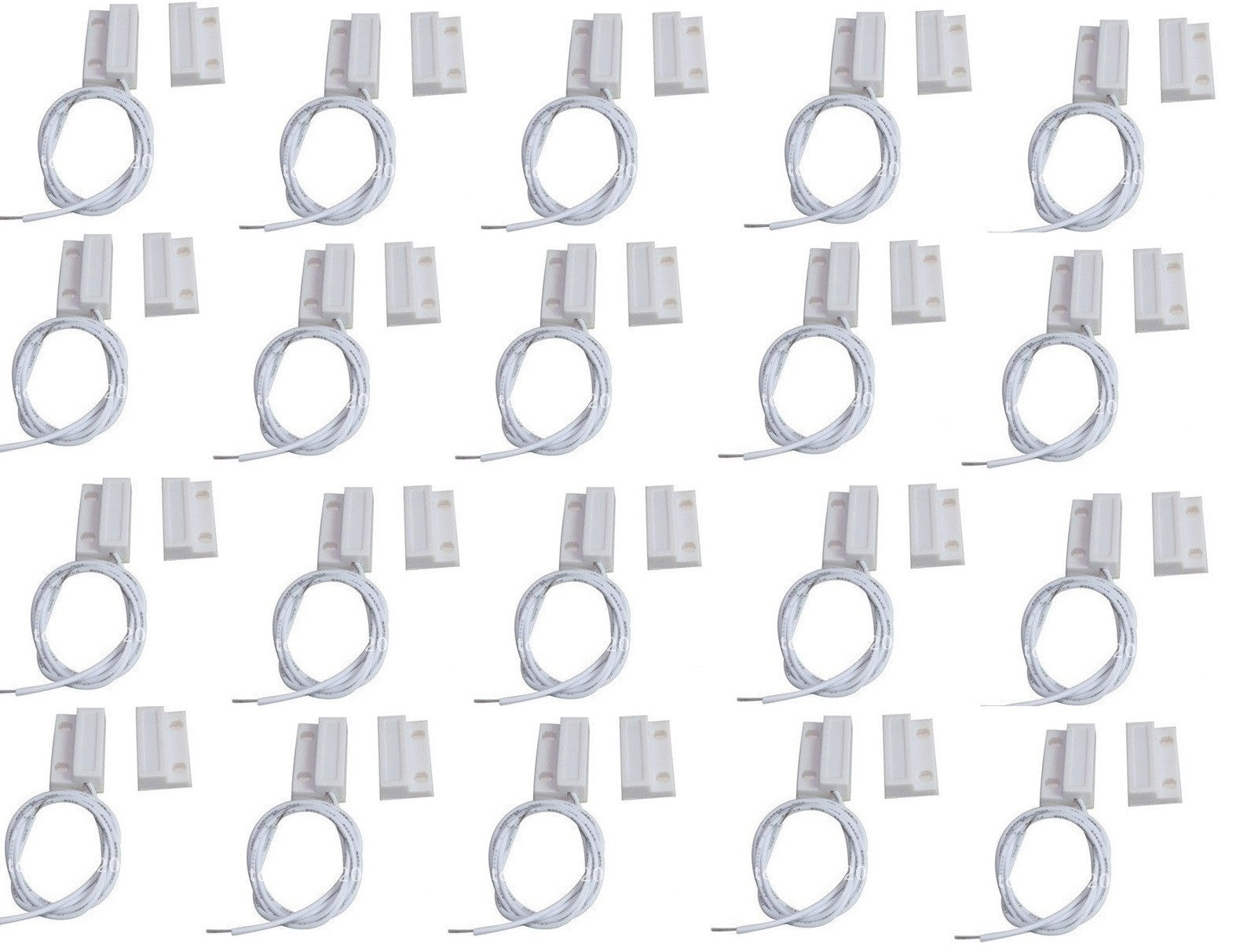 Lot de 20 contacts nf saillie blanc 23mm detecteur ouverture 114ms capteur magnetique pour alarme ECLATS DESTOCKAGE