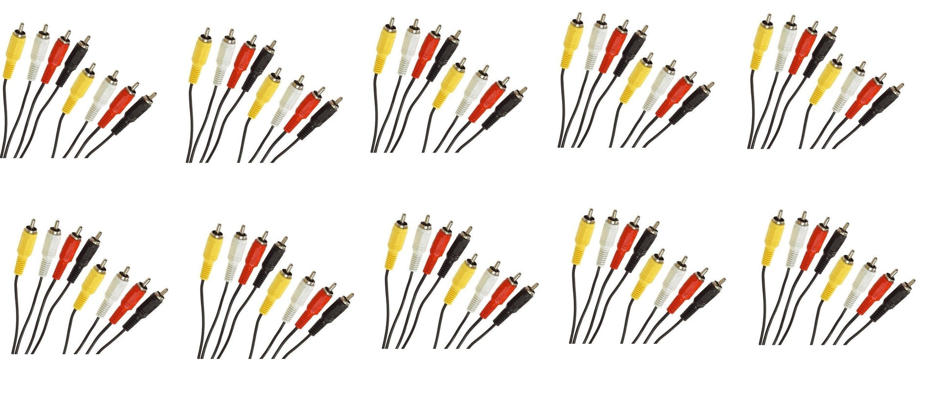 Lot de 10 cordons audio video 1,2m 4 rca mâle vers 4 rca mâle cable camera surveillance securite ECLATS DESTOCKAGE