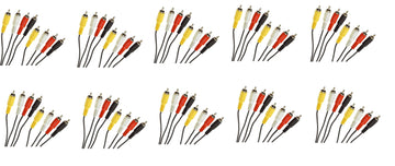 Lot de 10 cordons audio video 1,2m 4 rca mâle vers 4 rca mâle cable camera surveillance securite ECLATS DESTOCKAGE