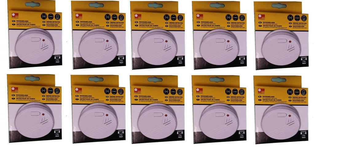 Lot de 10 détecteurs de fumée en 14604 alarme incendie autonome df9 det 010 kd 107 9v buzzer - ECLATS DESTOCKAGE