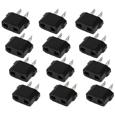 Lot de 12 adaptateurs secteur prise usa europe convertisseur canada euro/americain japon - ECLATS DESTOCKAGE