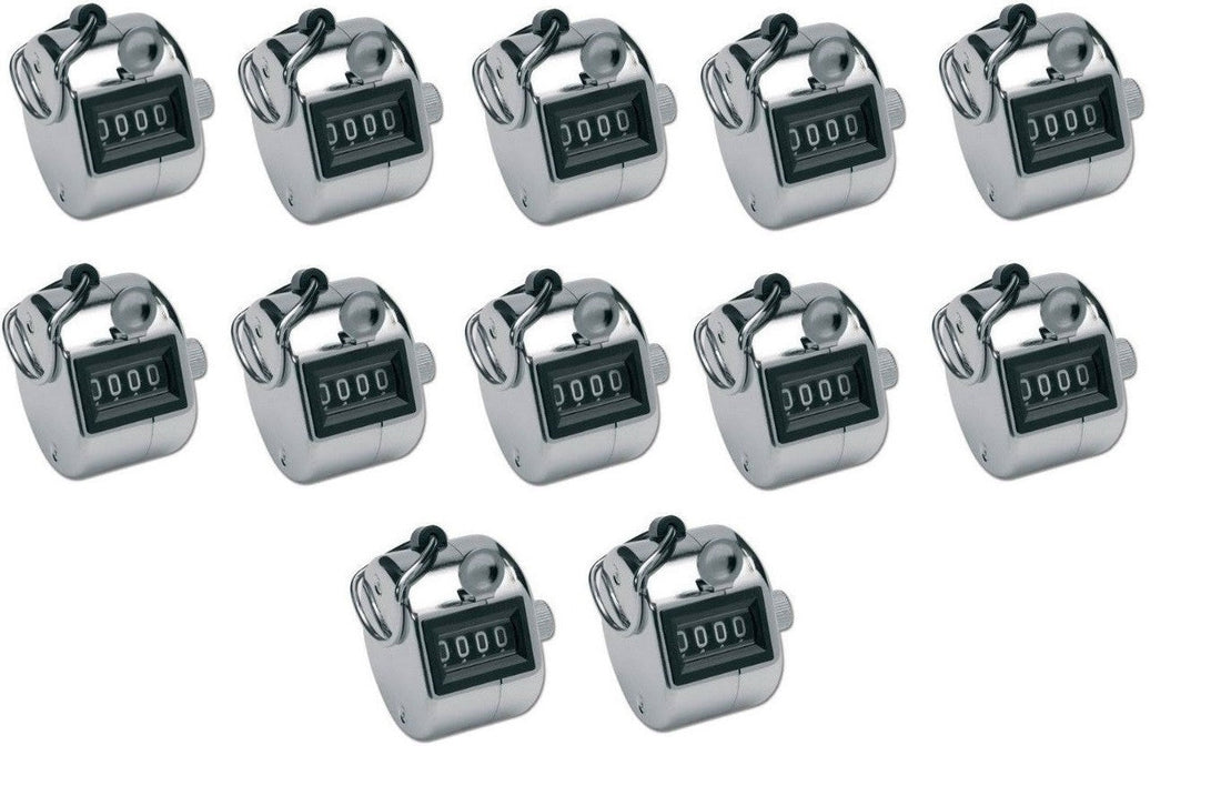 Lot de 12 Compteurs manuel argent metal 4 chiffres personnes animaux poissons ECLATS DESTOCKAGE