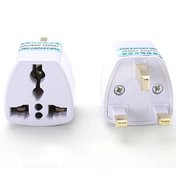 Lot de 2 adaptateurs secteur gb voyage uk prise electrique europeenne vers fiche anglaise - ECLATS DESTOCKAGE