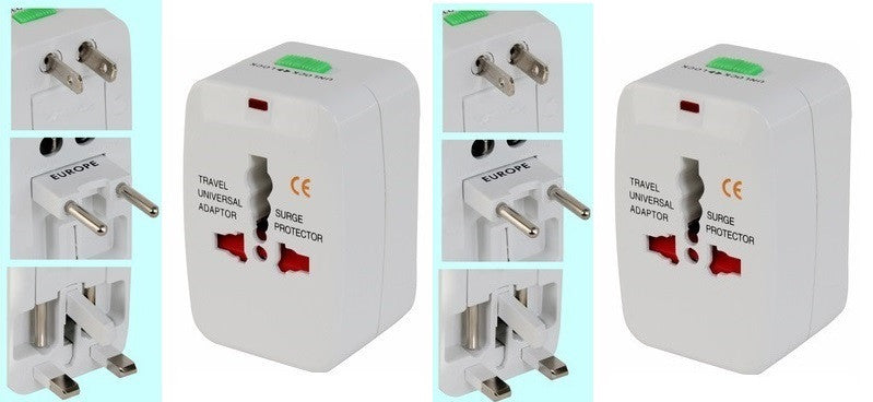 Lot de 2 adaptateurs secteur prise electrique universel voyage 150 pays italie espagne europe usa - ECLATS DESTOCKAGE