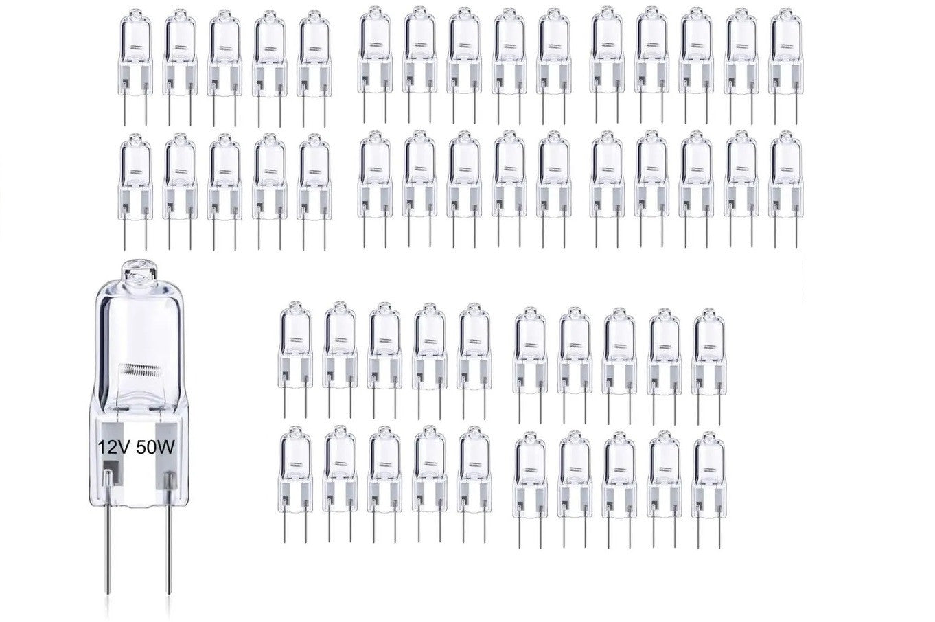 Lot de 50 ampoules halogène 50w 12v gy6,35 capsule compatible osram halostar philips ECLATS DESTOCKAGE