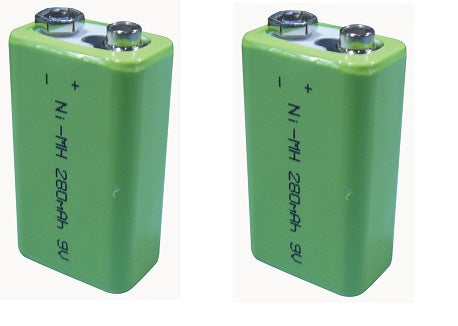 Lot de 2 Batterie 9v Accu rechargeable 280mah ni-mh 8.4v 6f22 mn1604 a1604 4022 kr9v - ECLATS DESTOCKAGE