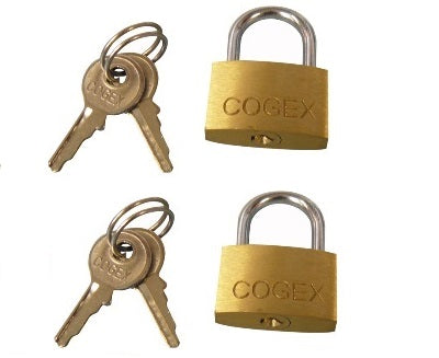 Lot de 2 cadenas sécurité premium en laiton 25mm verrou antivol serrure ECLATS DESTOCKAGE