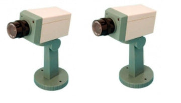 Lot de 2 cameras video factice securité fausse dissuasion cachee motorisee voyant clignotant support ECLATS DESTOCKAGE