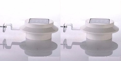 Lot de 2 Eclairages lampe solaire 3 led mur extérieur de sécurité cloture cour jardin - ECLATS DESTOCKAGE