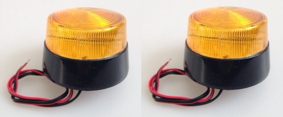 Lot de 2 flashs stroboscopiques couleur orange haa40a esb-77 9v 12v ambre ip 65 ECLATS DESTOCKAGE