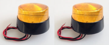 Lot de 2 flashs stroboscopiques couleur orange haa40a esb-77 9v 12v ambre ip 65 ECLATS DESTOCKAGE