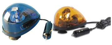 Lot de 2 gyrophares ventouse 12v bleu et orange electrique rotatif eclairage lumiere feu tournant ECLATS DESTOCKAGE