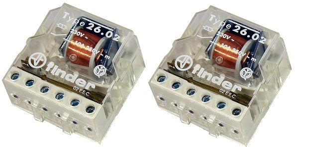 Lot de 2 telerupteurs bipolaire 220v r2602 relais finder r 26.02 10a interrupteur impulsion ECLATS DESTOCKAGE