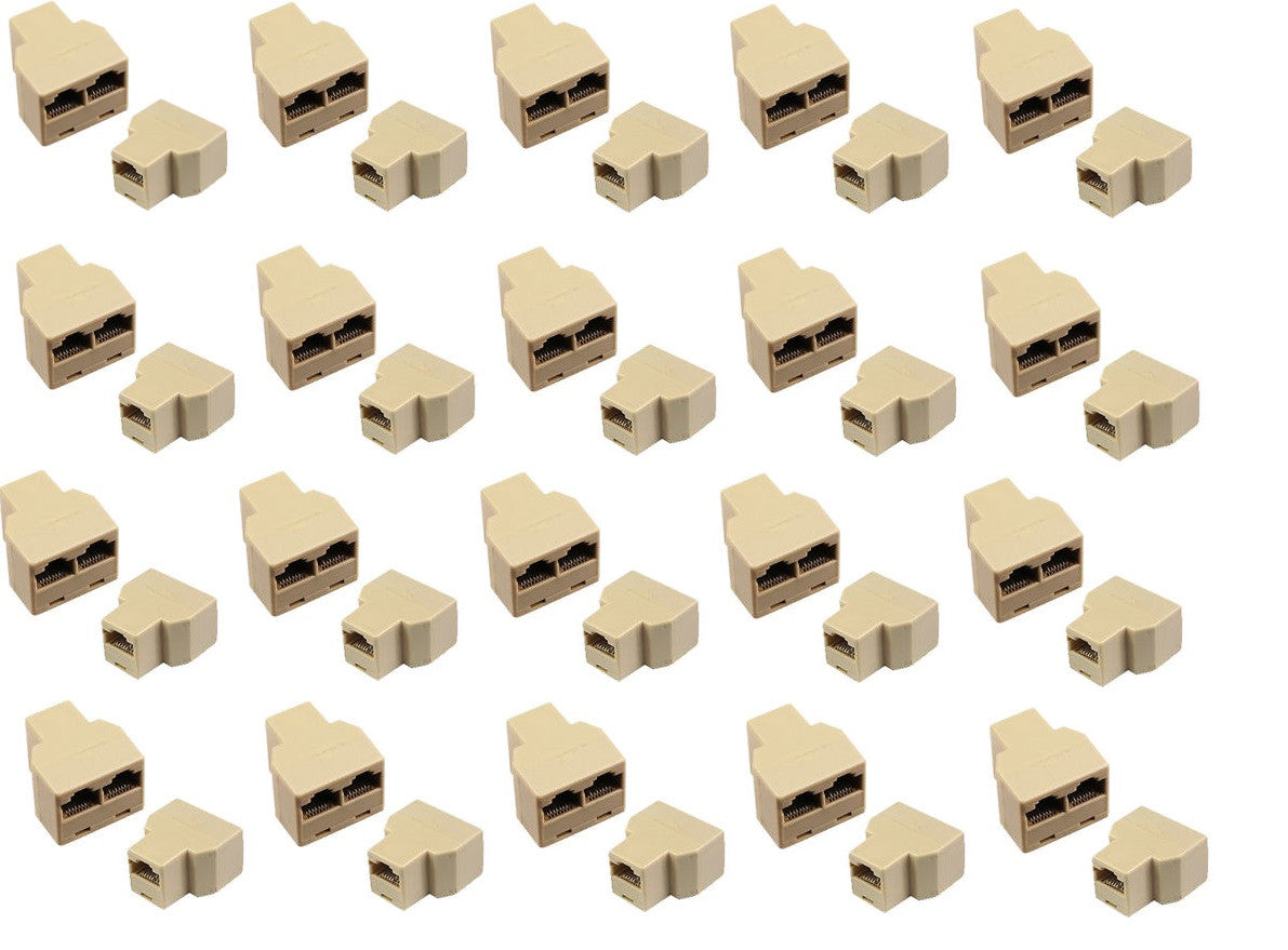 Lot de 20 adaptateurs 8p8c rj45 femelle 2 x rj45 femelle doubleur dedoubleur modulaire ECLATS DESTOCKAGE