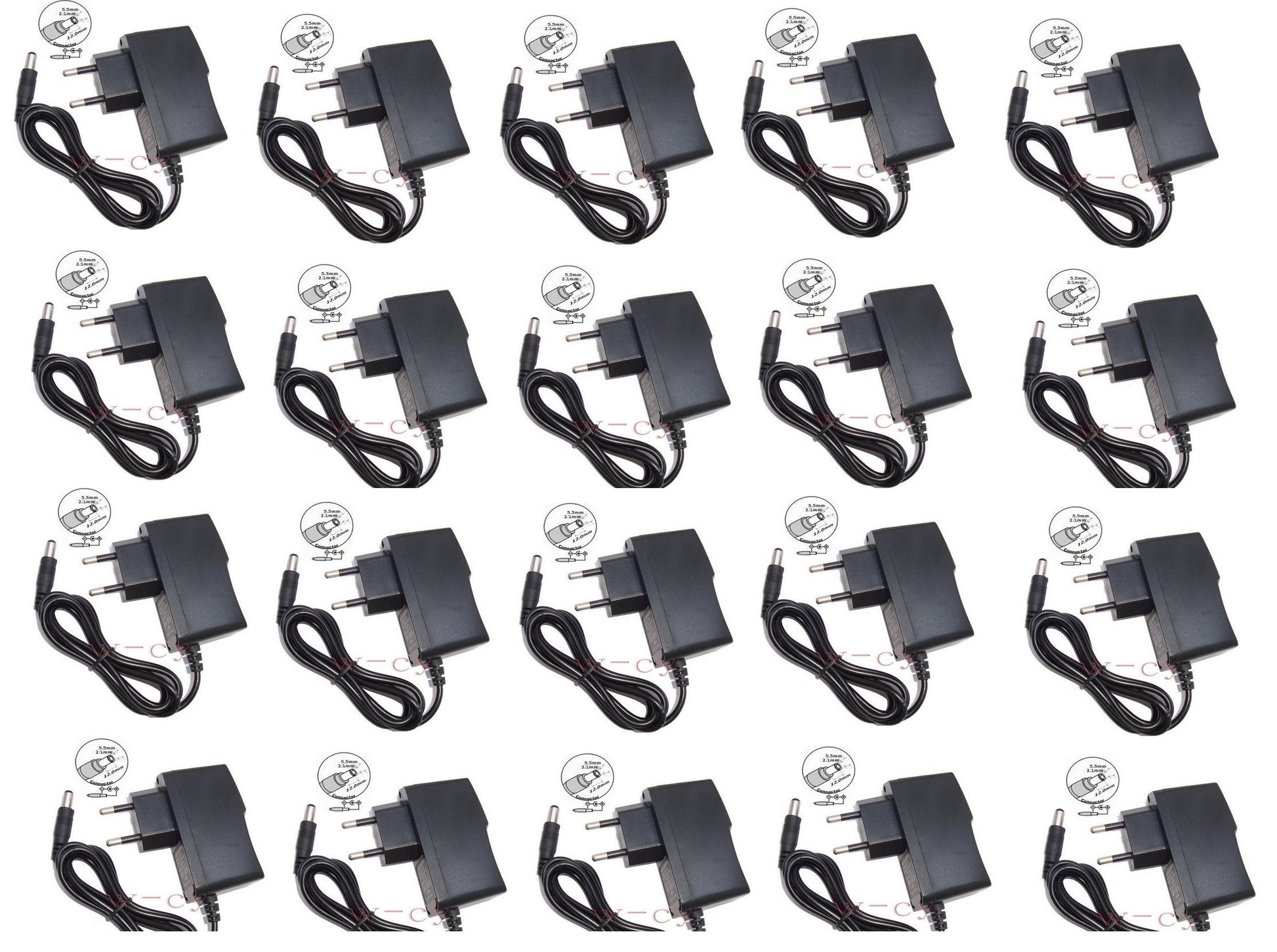Lot de 20 Alimentation ac dc 110v 220v vers 12v adaptateur 1a 0.5a 0.8a 0.7a 0.9a - ECLATS DESTOCKAGE