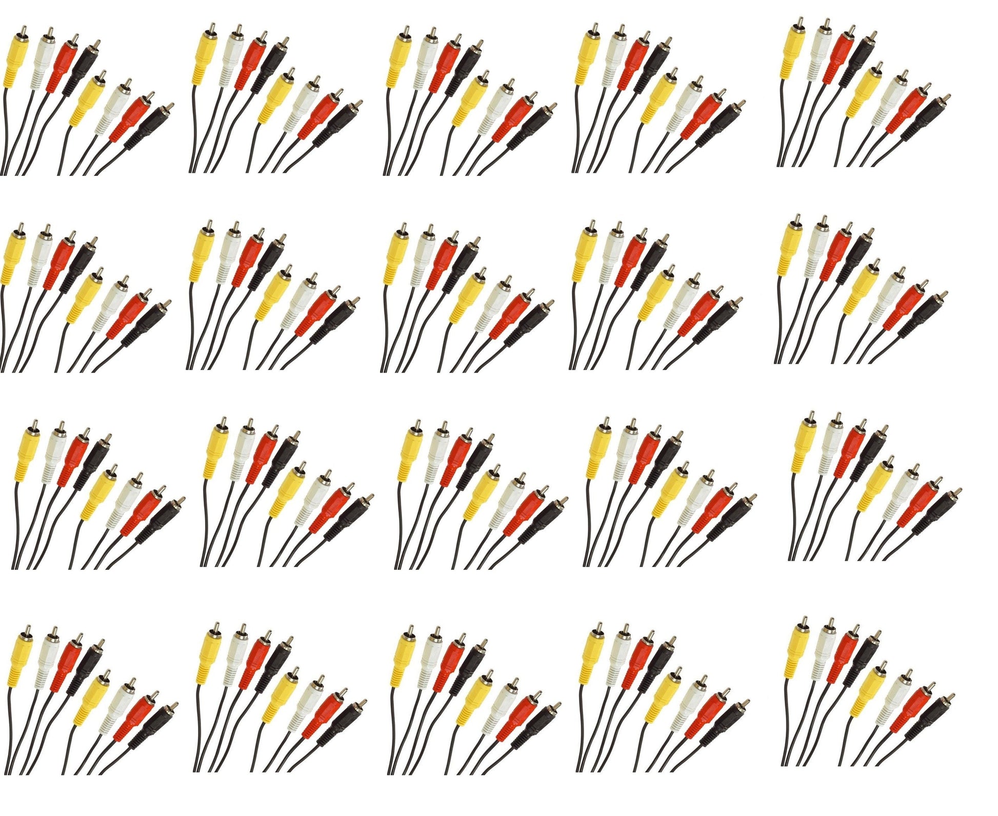 Lot de 20 cordons audio video 1,2m 4 rca mâle vers 4 rca mâle cable camera surveillance securite ECLATS DESTOCKAGE