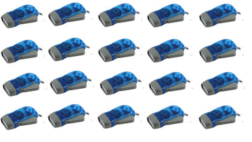 Lot de 20 lampes torche dynamo eclairage lumiere gratuite 3 led economique energie renouvelable ECLATS DESTOCKAGE