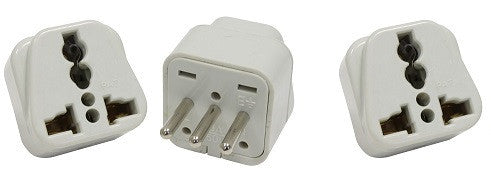 Lot de 3 adaptateurs secteur voyage fiche electrique italie uruguay vers prise europe 10a 250v - ECLATS DESTOCKAGE