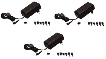 Lot de 3 alimentations stabilisee ac dc 230v 1.5a 2a 18w 3v 4.5v 6v 7.5v 9v 12v alim secteur 220v - ECLATS DESTOCKAGE