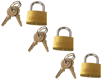 Lot de 3 cadenas sécurité premium en laiton 25mm verrou antivol serrure ECLATS DESTOCKAGE